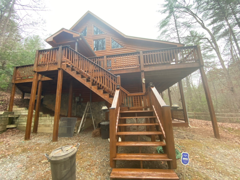 Cabin deck staining